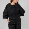 Contrast Cropped Jacket in Black