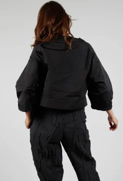 Contrast Cropped Jacket in Black