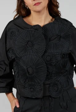 Contrast Cropped Jacket in Black