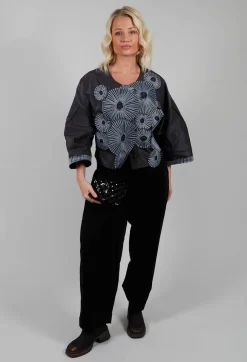 Contrast Cropped Jacket in Anthracite