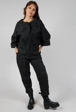 Contrast Cropped Jacket in Black