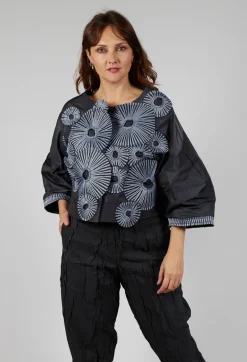 Contrast Cropped Jacket in Anthracite