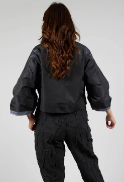 Contrast Cropped Jacket in Anthracite
