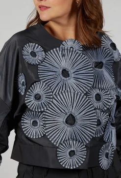 Contrast Cropped Jacket in Anthracite