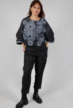 Contrast Cropped Jacket in Anthracite