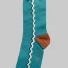 Contrast Detail Socks in Teal