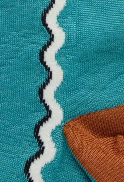 Contrast Detail Socks in Teal