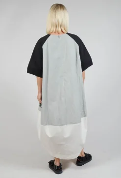Contrast Dress in Light Grey