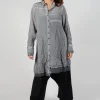 Contrast Hem Shirt Dress in Pencil Cloud