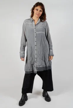Contrast Hem Shirt Dress in Pencil Cloud