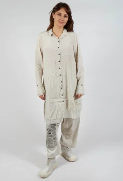 Contrast Hem Shirt Dress in Eraser
