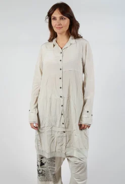 Contrast Hem Shirt Dress in Eraser