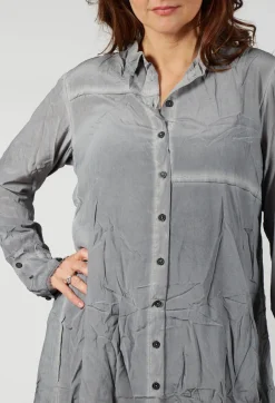 Contrast Hem Shirt Dress in Pencil Cloud