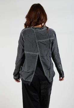 Contrast Hem Shirt in Coal Cloud