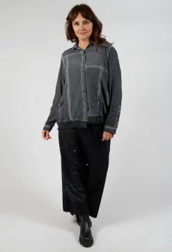 Contrast Hem Shirt in Coal Cloud