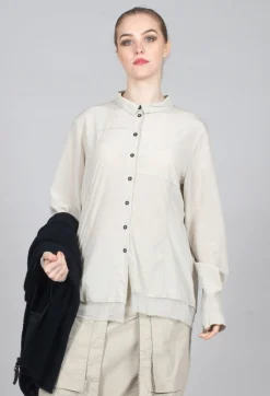 Contrast Hem Shirt in Eraser