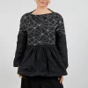 Contrast Oman Blouse in Black with White