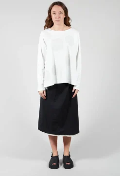 Contrast Raw Hem Skirt Trousers in Black / White