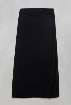 Contrast Raw Hem Skirt Trousers in Black / White