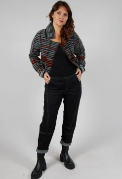Contrast Stitch Denim Jeans in Navy