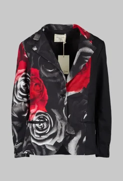 Contrasting Blazer in Rose Print