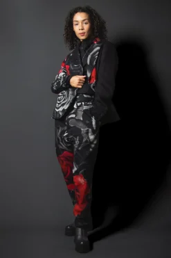 Contrasting Blazer in Rose Print