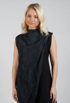 Contrasting Fabric Dress in Black