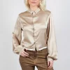 Contrasting Hem Shirt in Gold