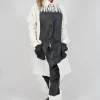 Contrasting Print Coat in Black Paint