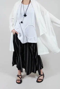 Contrasting Stripe Trousers in Black
