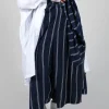 Contrasting Stripe Trousers in Navy