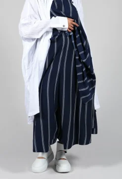 Contrasting Stripe Trousers in Navy