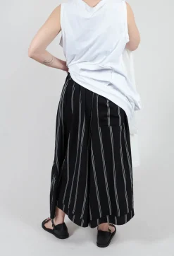 Contrasting Stripe Trousers in Black