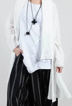 Contrasting Stripe Trousers in Black