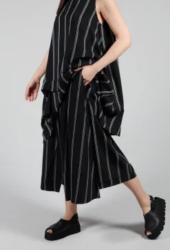 Contrasting Stripe Trousers in Black