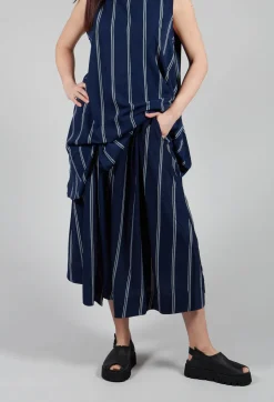 Contrasting Stripe Trousers in Navy