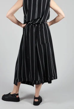 Contrasting Stripe Trousers in Black