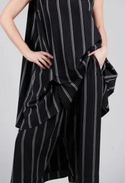 Contrasting Stripe Trousers in Black