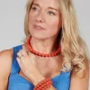 Coral Springware Woven Ball Bracelet