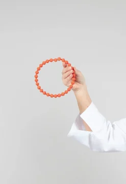 Coral Springwire Woven Ball Necklace