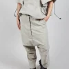 Corduroy Drop Crotch Trousers in Eraser