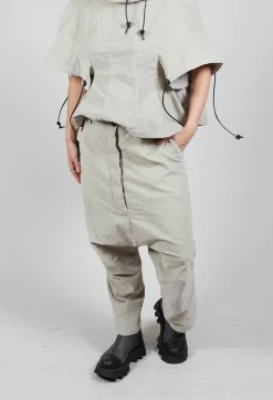 Corduroy Drop Crotch Trousers in Eraser
