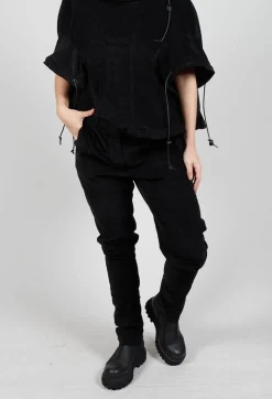 Corduroy Skinny Trousers in Black