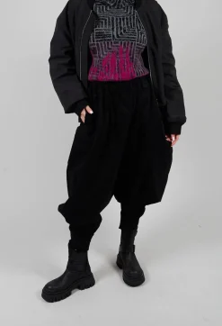 Corduroy Style Trousers in Black