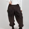 Corduroy Style Trousers in Dark Brown