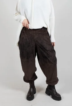 Corduroy Style Trousers in Dark Brown