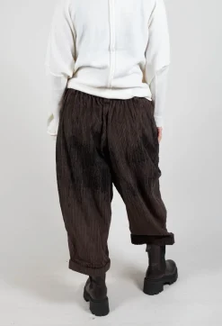 Corduroy Style Trousers in Dark Brown