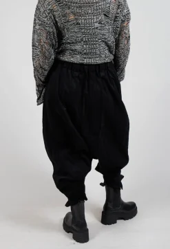 Corduroy Style Trousers in Black