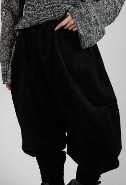Corduroy Style Trousers in Black