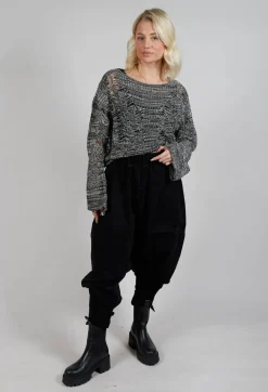 Corduroy Style Trousers in Black